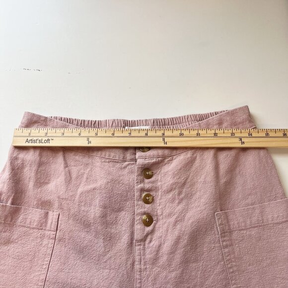 Oneill Jinnie High Rise Button Fly Wide Leg Pants Cropped Beach Boho - MEDIUM - Picture 6 of 8